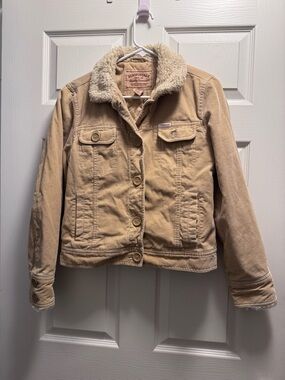 Aeropostale Women's Corduroy Jacket with Sherpa Collar